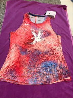 ❤️ Nike Team USA Women’s Red and Blue Graphic Performance Tank with White Eagle
